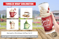 Tumbler Watercolor Sarcastic Christmas Coffee Product Image 1