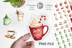 Sticker Watercolor Sarcastic Christmas Coffee Product Image 1