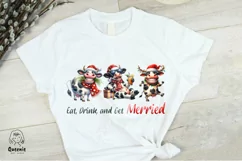 Funny Christmas Cow Pun Sublimation, Merry Xmas Png Product Image 2