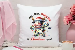 Funny Christmas Cow Pun Sublimation, Merry Xmas Png Product Image 4