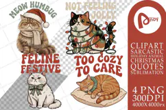 Christmas Cat Quotes Sublimation Product Image 1