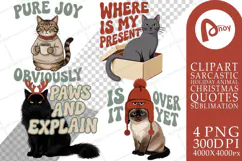 Christmas Cat Quotes Sublimation Product Image 1