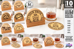 Sarcastic Coasters with Stands Laser Cut Bundle | Funny SVG Product Image 1