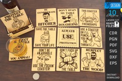 Sarcastic Coasters Laser Cut Bundle|Cup Coasters| Sassy SVG Product Image 1