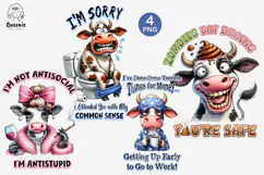 Funny Cow with Sarcastic Quotes, Funny Farm Animal Meme Product Image 1