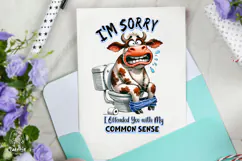 Funny Cow with Sarcastic Quotes, Funny Farm Animal Meme Product Image 2