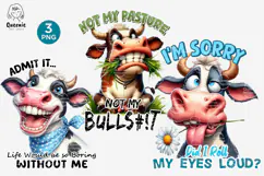 Funny Sarcastic Animal Quotes Png, Cow Sarcasm Saying Product Image 1