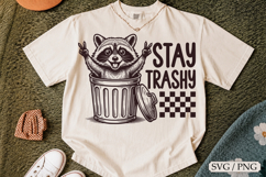 Stay Trashy SVG, Funny Sarcastic Raccoon Design Product Image 1