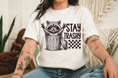 Stay Trashy SVG, Funny Sarcastic Raccoon Design Product Image 2