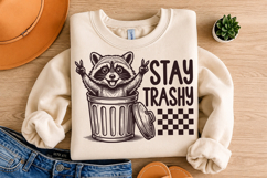 Stay Trashy SVG, Funny Sarcastic Raccoon Design Product Image 3