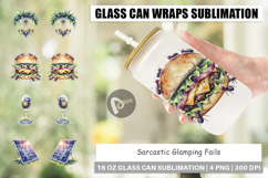 Sarcastic Glamping Fails Glass Can Product Image 1