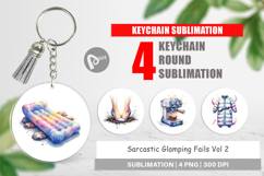 Sarcastic Glamping Fails Keychain Product Image 1