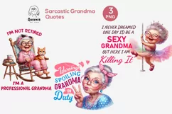 Sarcastic Grandma Slogan PNG, Sublimation, I Love Grandma Product Image 1
