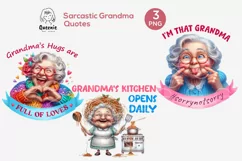 Sarcastic Grandma Saying PNG, Sublimation, I Love Grandma Product Image 1