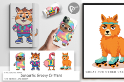 Digital Paper Sarcastic Groovy Critters Product Image 1