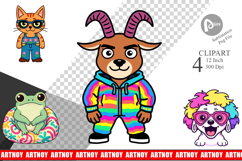 Sarcastic Groovy Critters Clipart Product Image 1