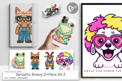 Digital Paper Sarcastic Groovy Critters Product Image 1