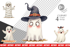 Sarcastic Halloween Ghost Clipart Product Image 1
