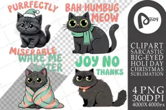 Sarcastic Holiday Feline Sublimation Product Image 1