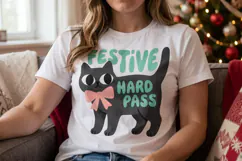 Sarcastic Holiday Feline Sublimation Product Image 3