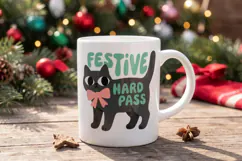 Sarcastic Holiday Feline Sublimation Product Image 5