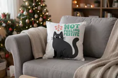 Sarcastic Holiday Feline Sublimation Product Image 11
