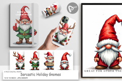 Sarcastic Holiday Gnomes Digital Paper Product Image 1