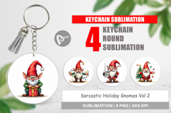 Sarcastic Holiday Gnomes Keychain Product Image 1