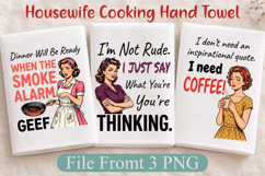 Sarcastic Housewife Kitchen Towel, Coffee Quotes PNG Product Image 1