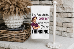 Sarcastic Housewife Kitchen Towel, Coffee Quotes PNG Product Image 2