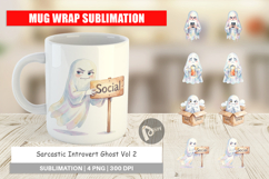 Sarcastic Introvert Ghost Mug Wrap Product Image 1