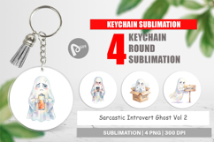 Sarcastic Introvert Ghost Keychain Product Image 1