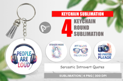 Sarcastic Introvert Quotes Keychain Product Image 1