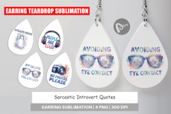 Sarcastic Introvert Quotes Earring Product Image 1