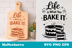 Funny Kitchen Quote SVG | Baking Cake Kitchen Sign Product Image 1