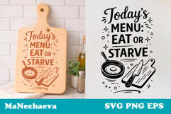 Funny Kitchen Quote SVG Eat or Starve Kitchen Cutting Board Product Image 1
