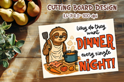 Funny Sloth Kitchen Quote | Dinner Every Night Cutting Board Product Image 1