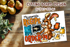 Funny Bunny Kitchen Quote | Order In Cutting Board Design Product Image 1