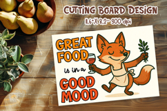 Fox Kitchen Quote PNG | Great Food Good Mood Cutting Board Product Image 1