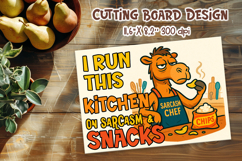 Camel Kitchen Quote PNG | Sarcasm and Snacks Cutting Board Product Image 1