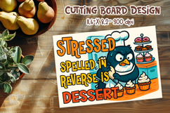 Funny Penguin Baking Quote | Stressed Dessert Cutting Board Product Image 1