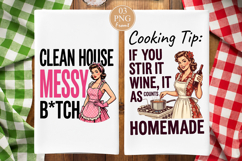Sarcastic Kitchen Quotes , Funny Retro Housewife PNG, Product Image 3