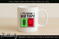 Funny Mental Health SVG Sarcastic Anxiety T-shirt Mug Design Product Image 3