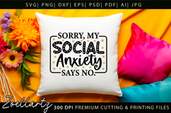 Funny Mental Health SVG Sarcastic Anxiety T-shirt Mug Design Product Image 2