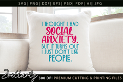 Funny Mental Health SVG Sarcastic Anxiety T-shirt Mug Design Product Image 3