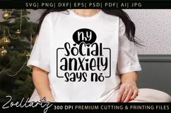 Funny Mental Health SVG Sarcastic Anxiety T-shirt Mug Design Product Image 1