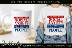 Sarcastic Mental Health SVG Funny Anxiety T-shirt Mug Design Product Image 2