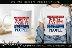 Sarcastic Mental Health SVG Funny Anxiety T-shirt Mug Design Product Image 2