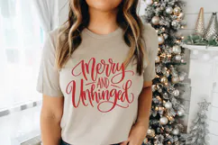 This Christmas cut file combines whimsical script lettering, dramatic flourishes, and a simple red colour palette in a clean, festive quote design.