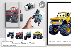 Digital Paper Sarcastic Monster Trucks Product Image 1